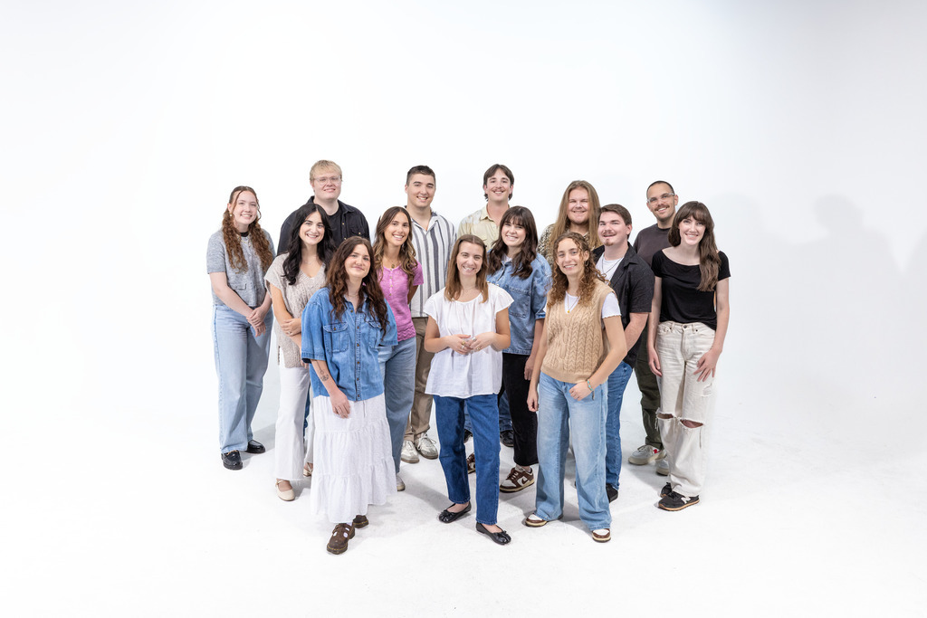 Group photo of canyon worship team on media day.