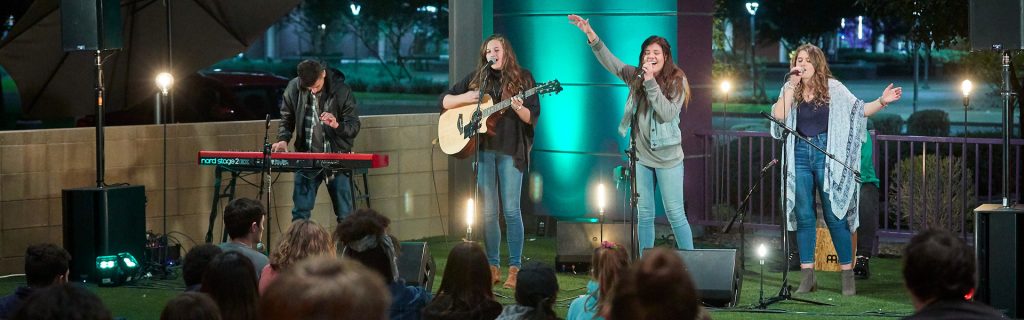 Student performing at Canyon Worship Showcase.